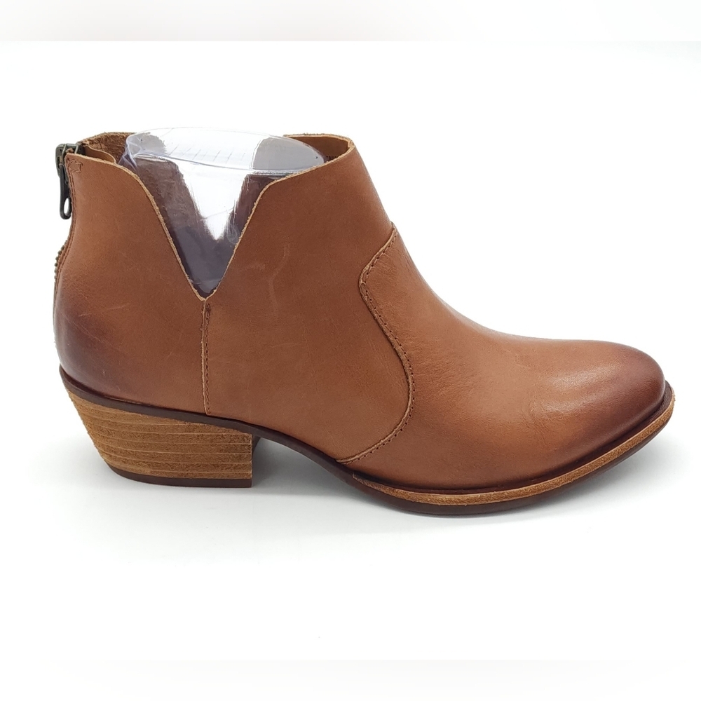 KORK-EASE Women's Skye Brown Leather Ankle Bootie Block Heel Size 6 - Picture 2 of 8